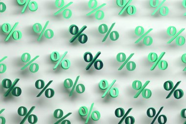 Yüzde işaretli yeşil parlak desen