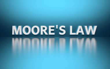 Kelime Moore Yasası mavi arka plan