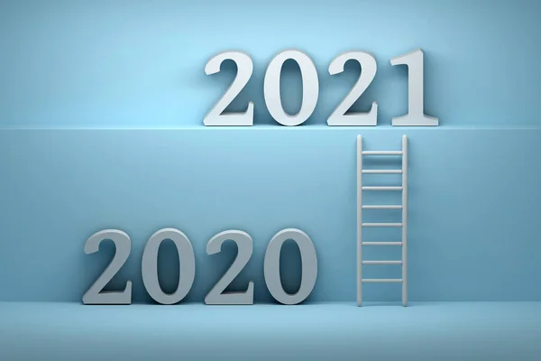 Ver van 2020 jaar tot 2021 jaar — Stockfoto