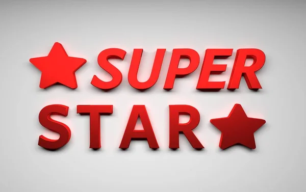 Palabras rojas Soy Super Star con dos estrellas rojas —  Fotos de Stock