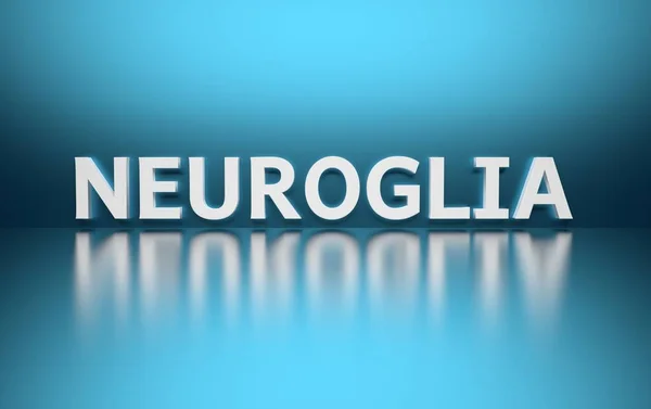 Word Neuroglia kék háttér — Stock Fotó