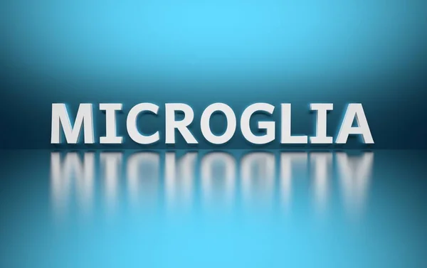 Word Microglia na niebieskim tle — Zdjęcie stockowe