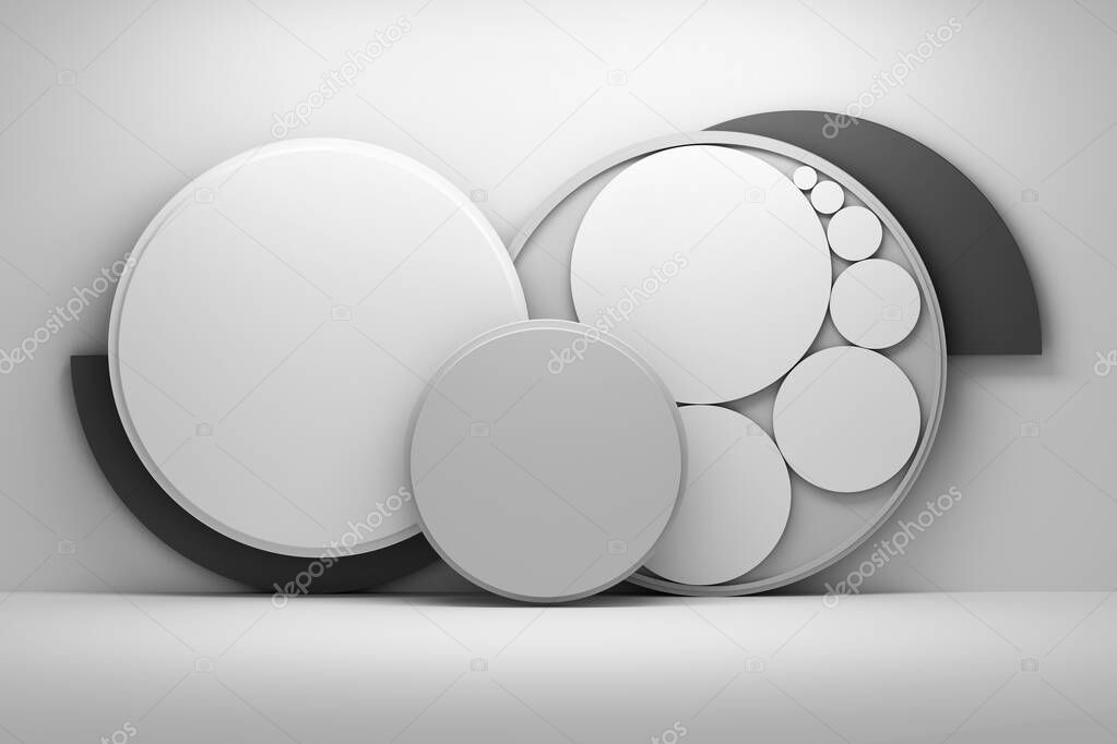 Gray composition with circles