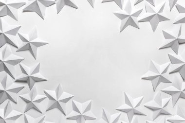 Empty blank space with origami folded stars 