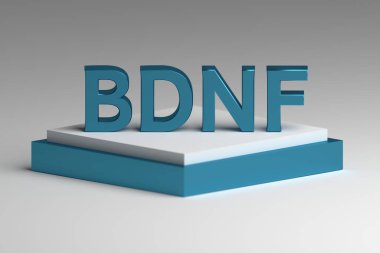 Bold shiny letters BDNF on marble pedestal  clipart