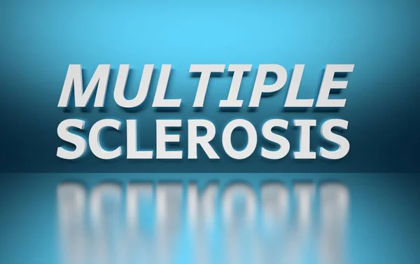 Palavra esclerose múltipla no fundo azul — Fotografia de Stock