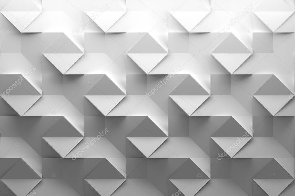 White pattern with folded squares