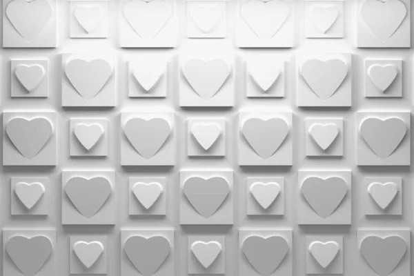 Walentynki Miłość Geometryczny Wzór Pasji Powtarzających Się Płytek Serc Pudełek — Zdjęcie stockowe