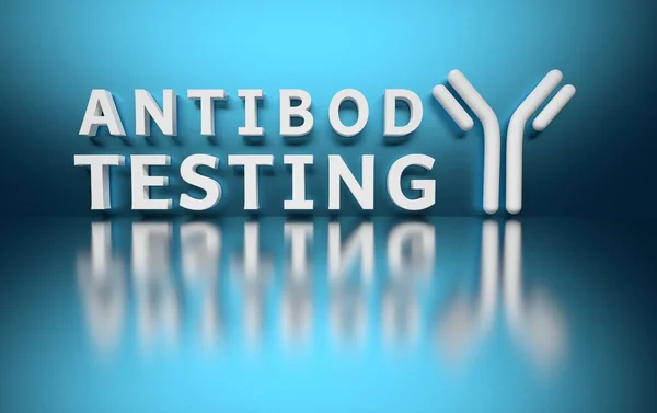 Concept Illustration Large Bold Words Antibody Testing Large Antibody Molecule — Stock Photo, Image