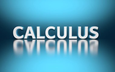 Mavi arka planda kalın harflerle yazılmış büyük beyaz kelime matematiği. 3d illüstrasyon.