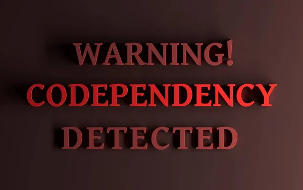 単語でメッセージを警告する依存性赤い背景に太字で書かれた文字が検出されました 3Dイラスト — ストック写真