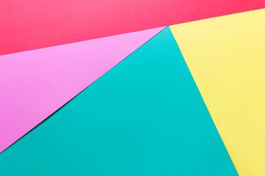 Renkli sarı nane yeşili kağıt tabaka. Metin sanatı sunumu için boş alanı kopyalayan fotoğraf.