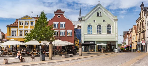 Panorama centralnego placu Hadersleva — Zdjęcie stockowe