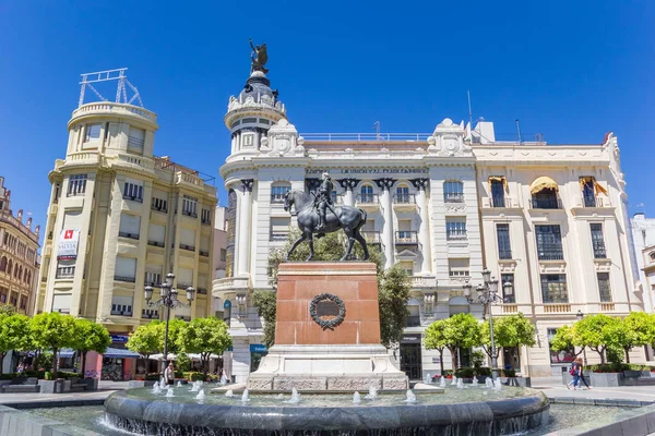 Fonte Estátua Praça Tendillas Córdoba Espanha — Fotografia de Stock