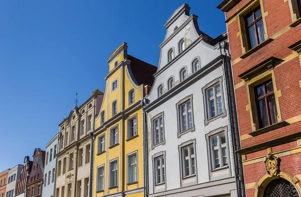 Rangée Maisons Colorées Dans Ville Hanséatique Stralsund Allemagne — Photo