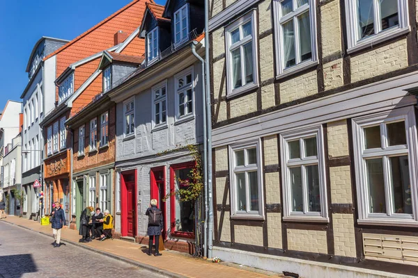 Calle Con Casas Coloridas Schwerin Alemania — Foto de Stock
