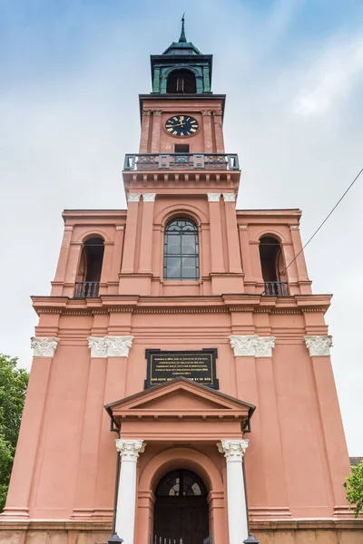 Fassade Der Historischen Remonstrantenkirche Zentrum Von Friedrichstadt Deutschland — Stockfoto