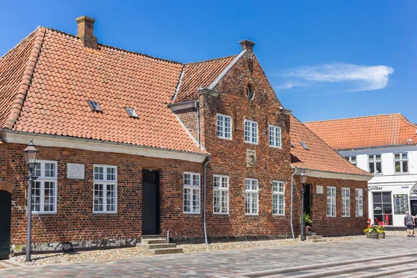 Дом Рыночной Площади Торве Датском Городе Рибе — стоковое фото