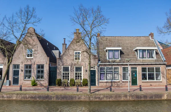 Oude Huizen Aan Gracht Het Centrum Van Meppel Nederland — Stockfoto