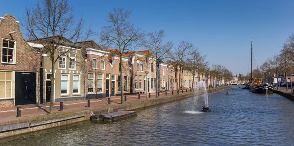 Panorama Van Een Historisch Kanaal Het Centrum Van Meppel Nederland — Stockfoto