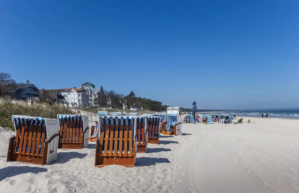 Traditional Chairs Beach Binz Rugen Island Germany — Stock Photo, Image