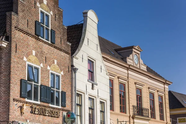 Fasady Zabytkowych Budynków Rynku Steenwijk Holandia — Zdjęcie stockowe