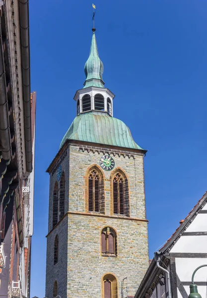 Wieża Kościoła Aegidius Wiedenbrucku Niemcy — Zdjęcie stockowe