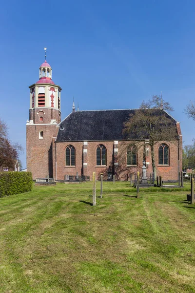 Kyrka Och Kyrkogård Historiska Byn Midwolda Nederländerna — Stockfoto