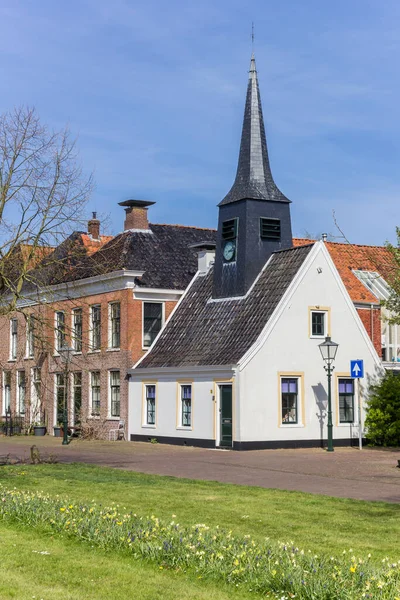 Historisch Horlogehuis Aan Het Marktplein Van Bad Nieuweschans Nederland — Stockfoto