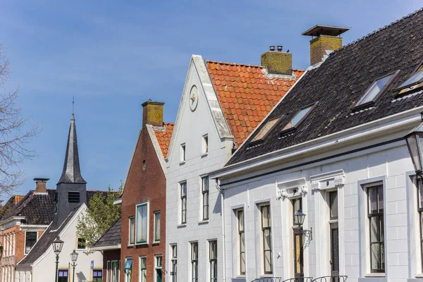 Gevels Van Historische Huizen Het Centrum Van Nieuweschans Nederland — Stockfoto