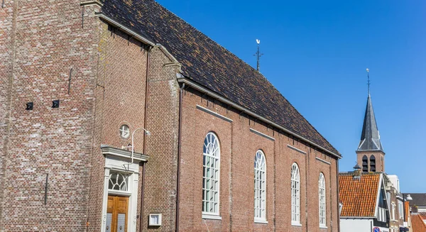 Panorama Duas Igrejas Heeg Países Baixos — Fotografia de Stock