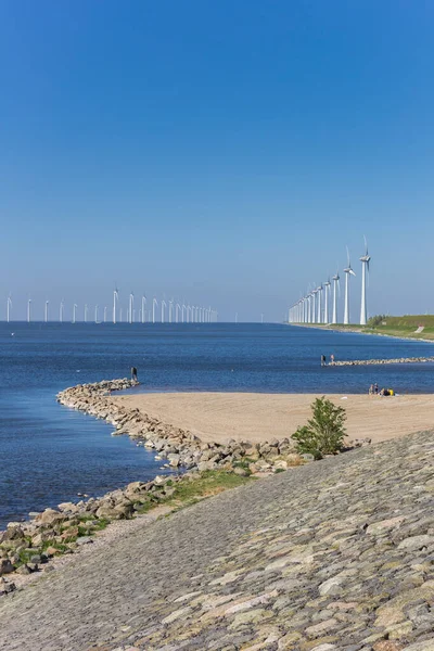 Energy Turbines Ijsselmeer Lake Urk Netherlands — Stock Photo, Image