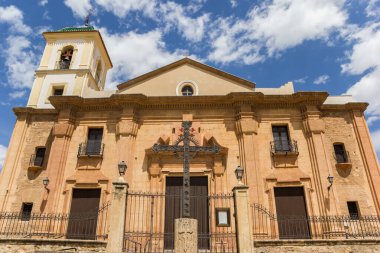 Facade of the historic Santiago church in Lorca, Spain clipart