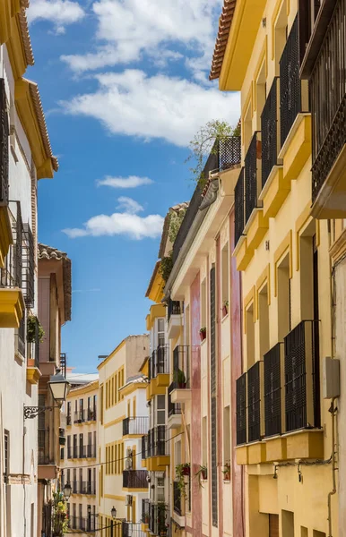 Spanya Nın Lorca Şehrinde Dar Bir Sokakta Renkli Evler — Stok fotoğraf