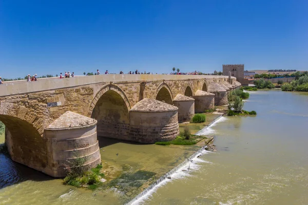 Most Rzymski Brama Miejska Cordobie Hiszpania — Zdjęcie stockowe