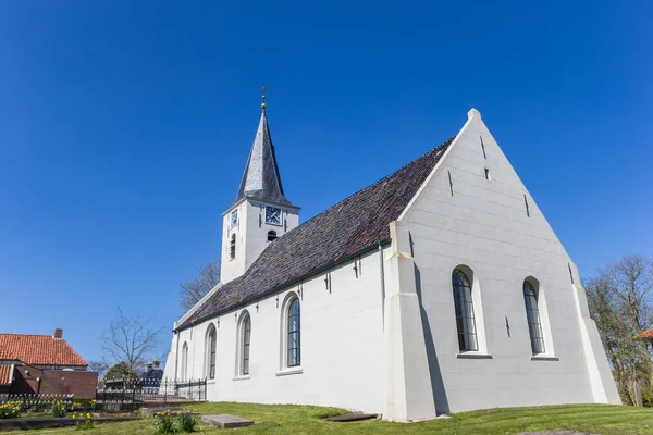 Kleine Weiße Kirche Historischen Dorf Vierhuizen Niederlande — Stockfoto