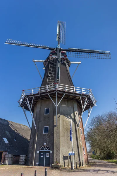 Историческая Ветряная Мельница Деревне Ээнрум Гронингене Нидерланды — стоковое фото