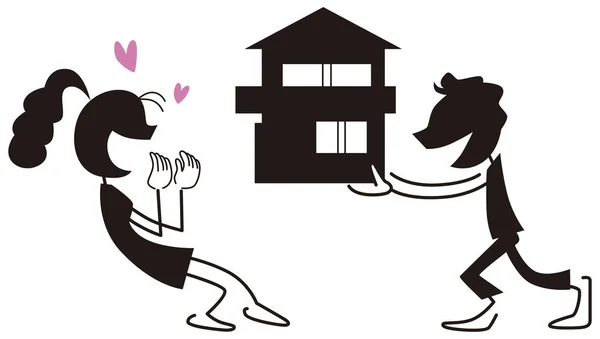 Bir erkek bir kadın bir ev veriyorum