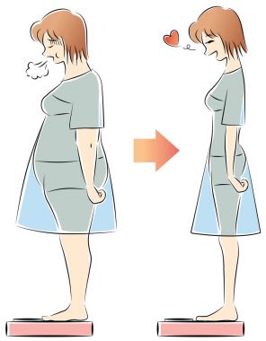 Diyet içinde başarılı bir kadın ve bir kadın başarısız oldu