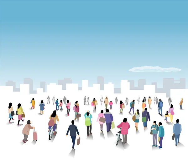 Şehre doğru insanlar