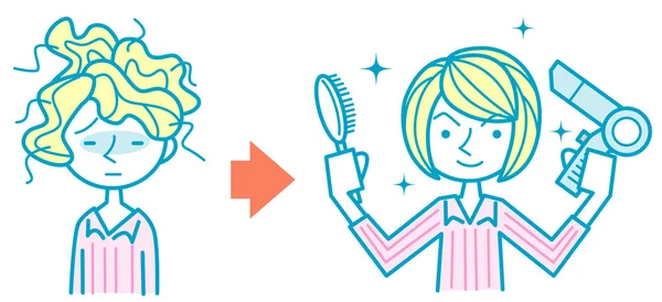  Saçları güzel düzenleyen bir kadın