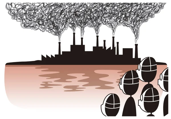 Sis ve atık sıvı üreten fabrika