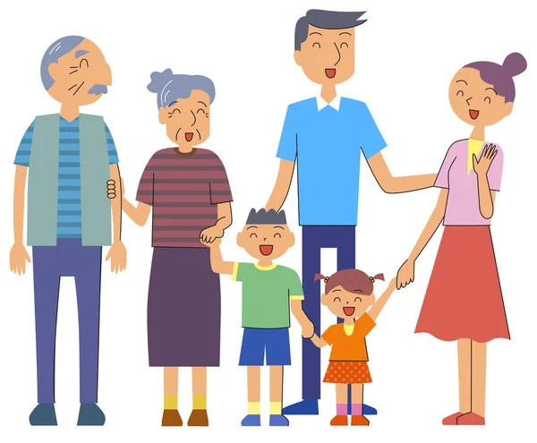 Üç kuşak aile bir gülümseme ile