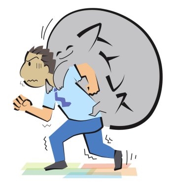 Bir stres taşıyan bir iş adamı