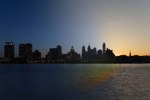 Philadelphia Skyline răsărit amurg — Fotografie, imagine de stoc