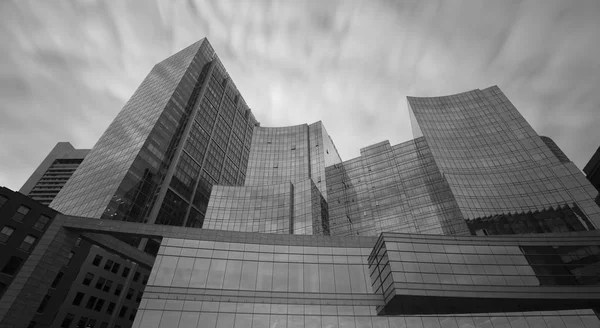 Black and white glass skyscrapers — Stock Photo, Image