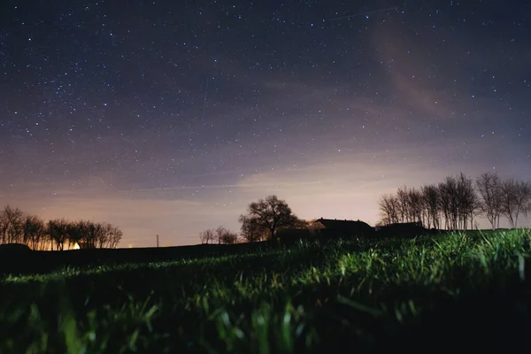 Céu Noturno Com Estrelas Forma Leitosa — Fotografia de Stock