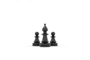 Chess team building strategy - bishop and pawns clipart