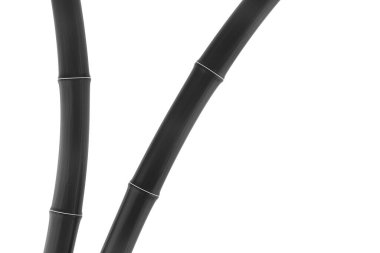 Siyah bambu şekilli Zen bahçesi - Boşlukta çatışma ve bölünme.