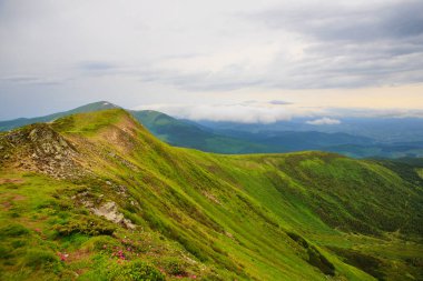 Karpatlar bulutlu sabah.